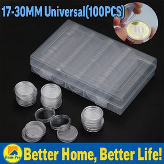 Clear Coin Protector Case Coin Collection Coin Storage Box Coin Capsules Containers (1)