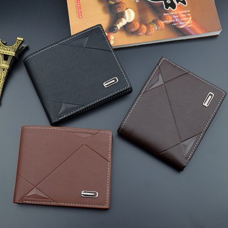 Men's Short Wallet Multi-card Slot Fashion Casual Youth Male Coin Purse Soft PU Leather Wallets