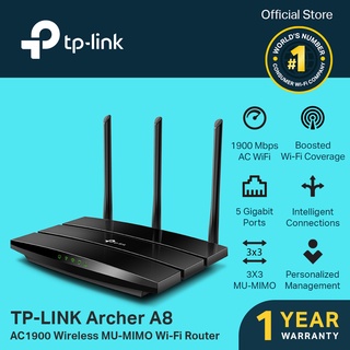 TP-Link Archer A8 AC1900 Wireless MU-MIMO Wi-Fi Router | 2.4G & 5G Dual Band WiFi Router | 1900Mbps