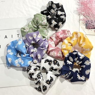 ❈﹍Korean Satin Daisy Hair Tie Scrunchie Girls Ponytail Elastic Rubber Band Fashion Flower Hair Band