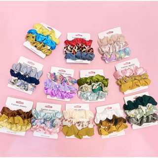 EMS fashion ins simple hair tie pure color retro French rope women rubber scrunchies accessories