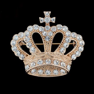 Fashion Rhinestone Style Brooch Pin Crown Design Breastpin Vintage Wedding Gift