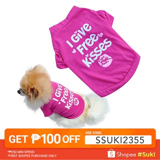 【COD】shimei Rose-red Lip Pet Dog T-shirt Cat Puppy Vest