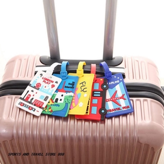 1Pc Travel Accessories Label Luggage Tag Portable Label Boarding Bag Cartoon Pattern Silica Gel