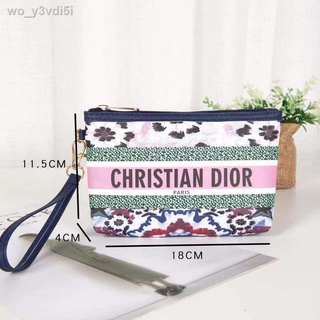 Lady M High quality Fashion Simple Dior canvas Wristlet pouch wallet