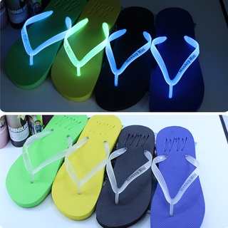 Summer Women Slippers Couple Luminous Flip Flops Clip Toe Drag Shoes Outdoor Fluorescence Anti Skid