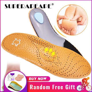 Unisex Premium Leather Orthotic insole for Flat foot Shoe Insoles High Arch Support orthopedic Pad