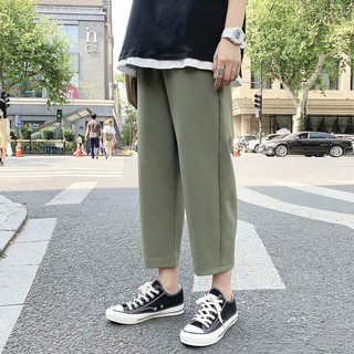 Summer Korean Style Square Pants For Businessman Plain Trouser for Men Mens High Quality Suit Pants Nine Black Formal Pants Trousers Pants For Men