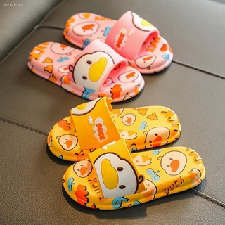 ♚∋♠DK Duck kids fashion unisex non-slip soft soled thick comfortable open toe slippers