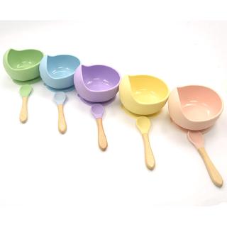 Baby food-grade silicone complementary spoon set children's food tableware powerful suction cup (1)