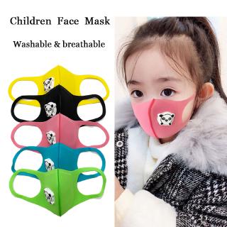 【Random Color】Children Mask with Breathing Valve Washable Face Mask Dustproof Breathable Mask