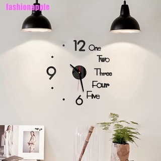 FAPH Modern DIY 3D Large Wall Clock Mirror Surface Sticker Home Office Room Decor A FAA