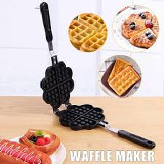 Aluminum Heart and Rectangle Shaped Waffle Maker Griddle Pan