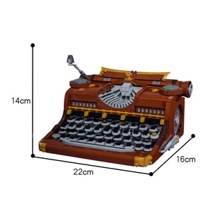 ✥◈Buildmoc Ideas Creative Expert Retro Writing Machine MOC 14237 Steampunk Typewriter Keyboard Model