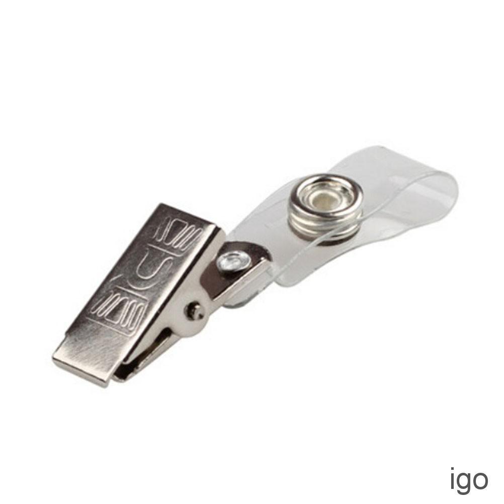 IGO 10pcs ID Badge Lanyard Key Card Holder Metal Badge Name Tag Lanyard Clip