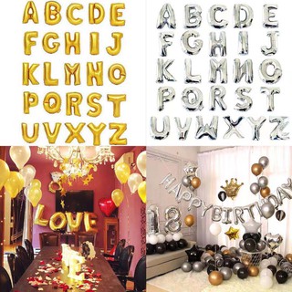 16" Inch Alphabet Letters & Numbers Balloons Hanging Foil Film Balloon Wedding Birthday Party Decoration Banner