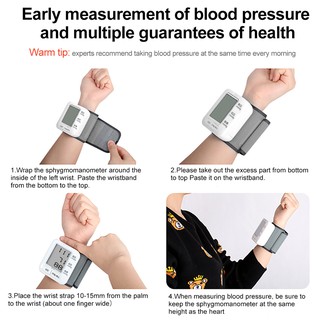 Cofoe Chinese Version Automatic digital Wrist Blood Pressure Monitor & Heart Beat Meter (8)