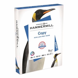 Hammermill 400 sheets copy 99.99% jam free copy paper 8 1/2 x 11”