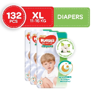 Huggies Natural Soft Diapers XL 44 pcs x 3 packs 132 pcs