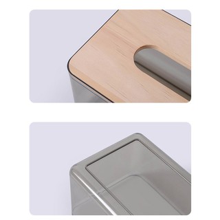Tissue Holder Box Dispenser Storage Case Nordic Minimalist Transparent Wooden Bamboo Cover (7)
