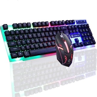 Keyboard set 104 keys Rainbow Gaming USB Wired Keyboard colorful button Mouse suit LED Backlit