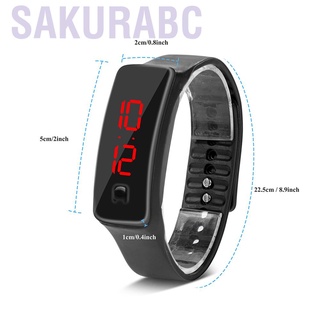 Sakurabc LED Watch Sports Silicone Strap Digital 12-Hour Dial Electronic Display Wristwatch (6)