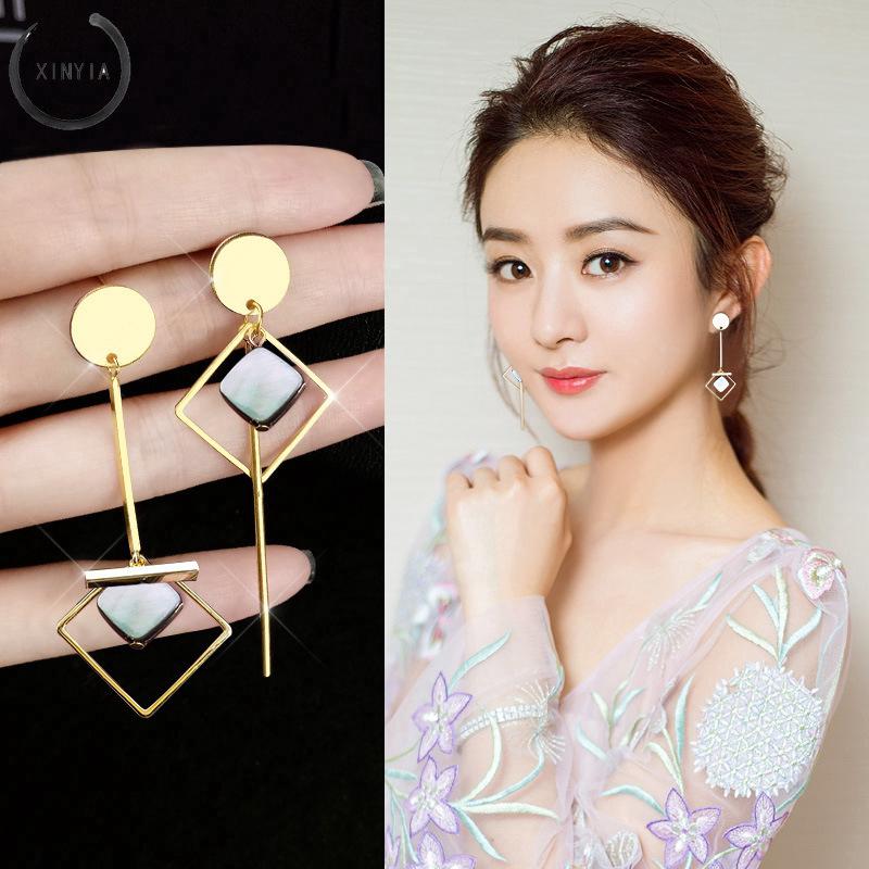 Korea Asymmetrical Geometric Tassel Simple Earrings Earrings-yimi
