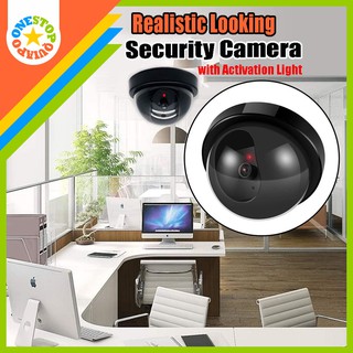 OSQ Realistic Looking Fake CCTV Security Camera with Activation Led light for Home and Business Use