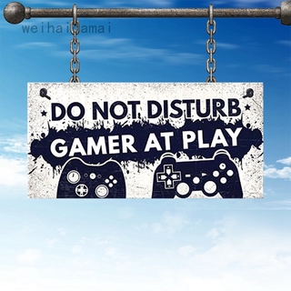 Weihaidamai Gamer Gaming Sign Do Not Disturb Door Hanger Sign Man Cave Bedroom Plaque Birthday For Son Brother Dad Home Decor