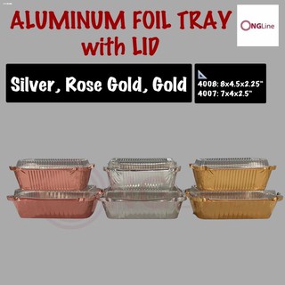 KITCHENWARESELF WATER►☫10 pcs. | Loaf Pan Tray with Lid | Aluminum Foil Tray with Lid