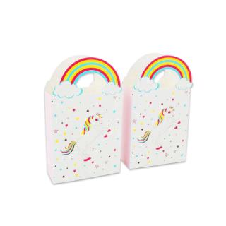 10pcs Rainbow Unicorn Tote Bag Gift Bag Wedding Candy Box Party Flat Paper Bag