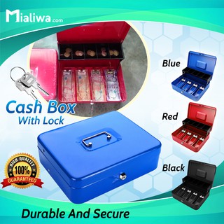 Cash Box With Money Tray And Lock, Money Box With Cash Tray, Lock Safe Box With Key, Money Saving O0