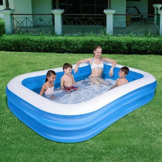 Bestway 54006 Home Kids Adult Inflatable Durable and Thickened Swimming Pool Rectangle