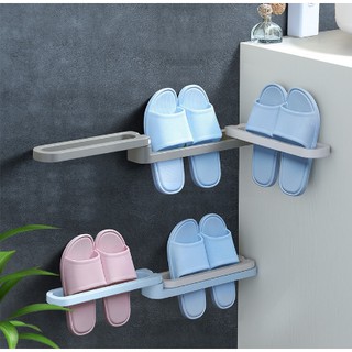 Multi foldable bathroom slippers shelf holder/ waterproof bathroom bath wall drain rack T1156