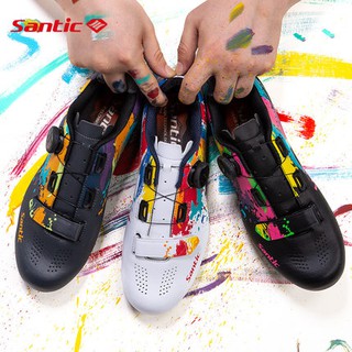 Santic Shoe Men Women Self-Locking Road Cycling Shoes Anti-skid Wear Resistant Profession Outdoor Sports Bike Bicycle Shoes
