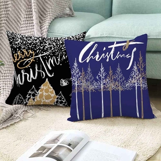 Jesunshop .ph Merry Christmas Letters Series Pillow Case Cotton Sofa Throw Cushion Cover Decor
