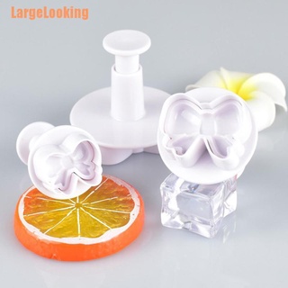 LargeLooking（*） 3pcs/set DIY Bow Knot Ties Bakeware Cookie Plunger Cutter Molds Embossed Stamp