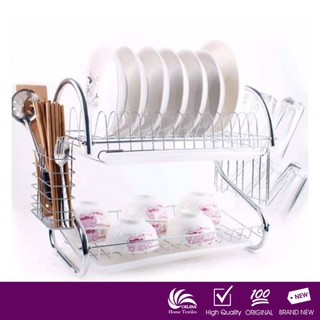 S.P.J Dish Rack Double Layer Plate Bowel Cup Dish Drainer Rack Plate Holder Stainless AS94 (1)