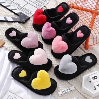 Home Simple Cute Plush love Slippers Home Warm Non-slip Indoor slippers
