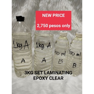 Laminating Epoxy resin Clear 3 kg set 2:1 ratio mixing