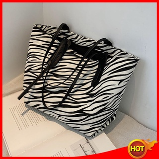 Autumn large capacity bag women's bag new zebra single shoulder bag advanced simple Handbag Tote Bag