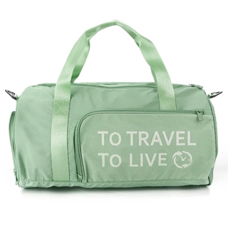 To Travel To Live Foldable Yoga Duffel Bag - Green