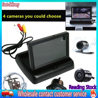 DRO_4.3inch LCD 12V Folding Display Car Rear View Backup Reverse Camera Monitor nAu0