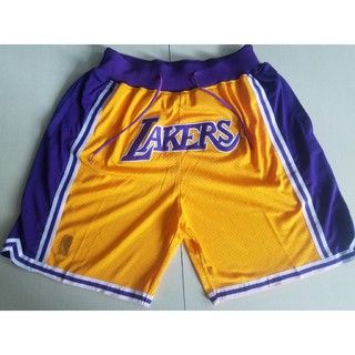 Mens Los Angeles Lakers Just Don Shorts Retro Jersey Shorts - Gold (1)