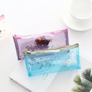 MR.FUN clear pencil bag lovely Unicorn student stationery