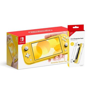 NINTENDO SWITCH LITE YELLOW + DOBE 3 IN 1 PROTECTIVE PACK PC MATERIAL