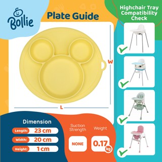 Bollie Baby Míckey Non-Slip Silicone Placemat Feeding Plate BPA Free Baby Plate (2)