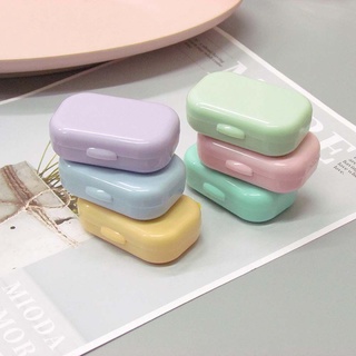 DELMER High Quality Contact Lens Container Cute Storage Eye Care Contact Lens Case Travel Portable Sealed Candy Color Rectangle Smooth Lenses Box/Multicolor (7)