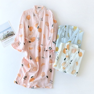 Japanese Kimono Nightgown Female Cotton Gauze Cape Pajamas