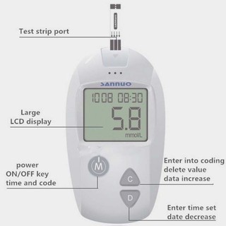 Blood Sugar Monitor Blood Sugar Detection Portable Plastic White Analyzer Elder (5)